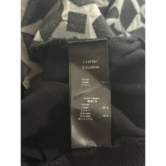 Anne Fontaine Sovanna Sweater Size 40/6-8 Black Thin Knit Sheer Geometric Cotton - Picture 8 of 10